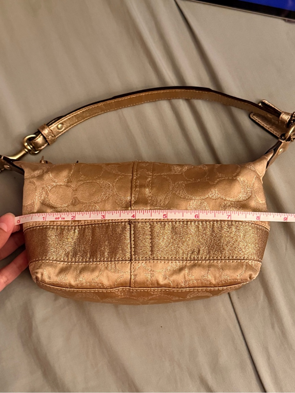 Coach Signature Mini Bag in Gold metallic with Gold Hardware - Picture 11 of 11